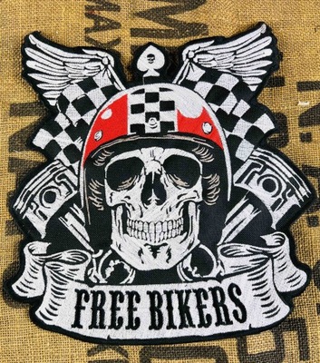 Free Bikers Motocyklista Duża Naszywka Haftowana S