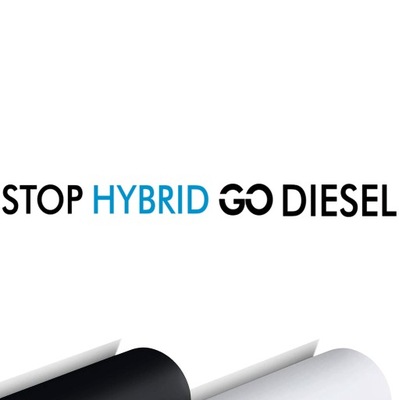 NAKLEJKA na samochód STOP HYBRID GO DIESEL