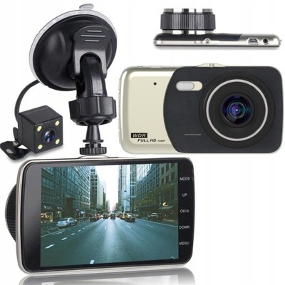 KAMERA SAMOCHODOWA WIDEOREJESTRATOR SAMOCHODOWY KAMERA COFANIA PRZÓD TYŁ