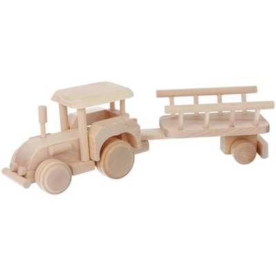 Traktor drewniany, zabawka z drewna POJAZD EKO