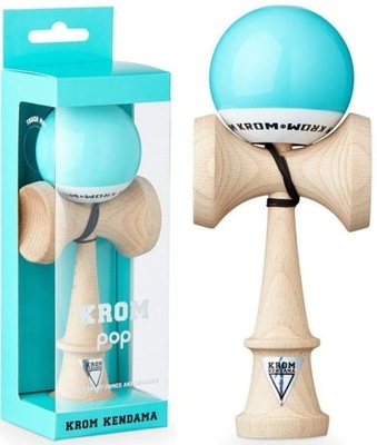 Kendama KROM POP cyjan z dodatkową powłoką LOL