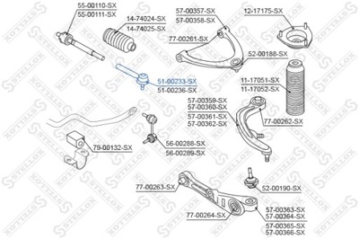 НАКОНЕЧНИК СТАБИЛИЗАТОРА РУЛЕВОГО NISSAN STELLOX