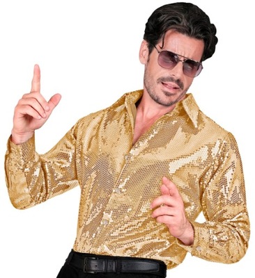 Koszula męska cekinowa złota cekiny hollywood XXL