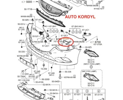 Напрямна бампера правий перед mazda gj 2012 r фото №1