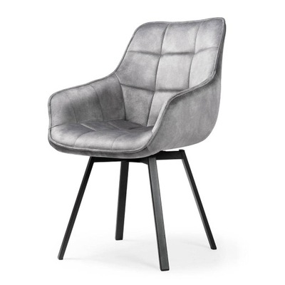 Krzesło obrotowe OLSA szare srebrne tapicerowane