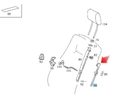 МЕХАНИЗМ ПОДГОЛОВНИКА MERCEDES W140 W202 A1409700126