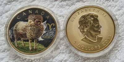 CANADA 5$ LIŚĆ KLONU AU PLATE ZODIAK KOPIA /1-0320