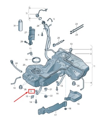 Audi a5 8t передняя часть fuel бак натяжной strap 8k0201654g фото №1