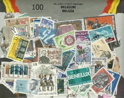 Zestaw 100 znaczków pocztowych - BELGIA
