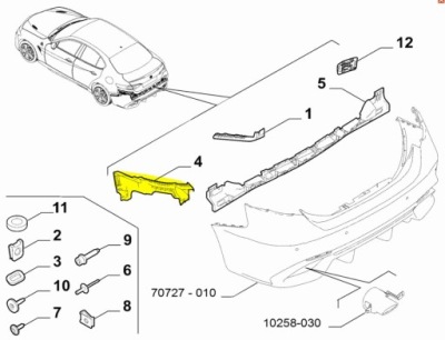 Напрямна бампера задня лівий alfa romeo giulia фото №1