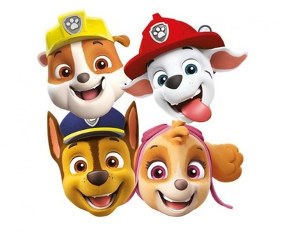 Maski papierowe "Paw Patrol" MIX 8szt.