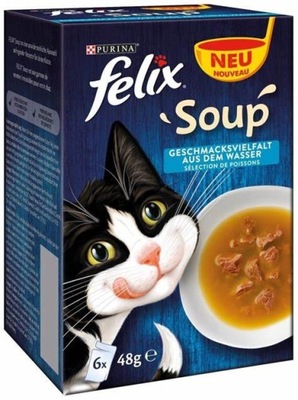 Felix Soup zupka dla kota przysmak mix RYBY 6x48g