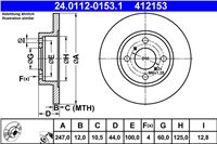 ATE ДИСК ТОРМОЗНОЙ ПЕРЕДНЯЯ 247X12 P OPEL AGILA A 00-/SUZUKI WAGON