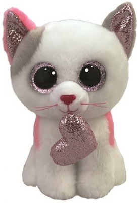 Beanie Boos biały kot z sercem MILENA, 15 cm - Regular (3)