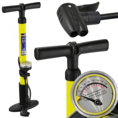 RĘCZNA POMPKA SŁUPKOWA ROWEROWA Z MANOMETREM