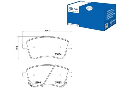 HELLA PAGID КОЛОДКИ ГАЛЬМІВНІ 581011PA00 PAD1787 57