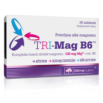 OLIMP Tri-Mag B6 30 tab STRES SKURCZE MAGNEZ ZMĘCZENIE ZDROWIE