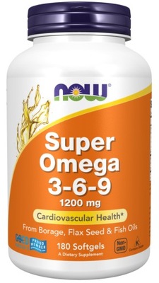 Super Omega 3-6-9 1200mg 180 kapsułek NOW Foods