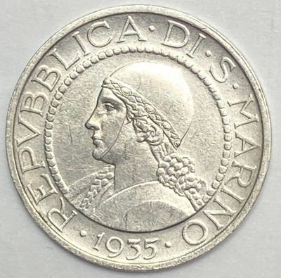 San Marino I 5 lirów 1935 srebro * 314
