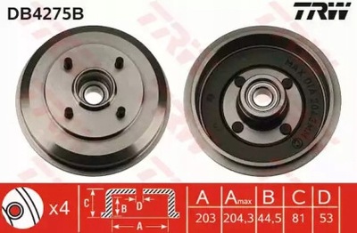 БАРАБАН ТОРМОЗНОЙ FORD FOCUS 98-02 Z ПОДШИПНИКОМ