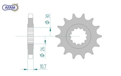 AFAM ЗУБЧАТКА ПЕРЕДНЯЯ DO ЦЕПИ 530 КОД 21801-15