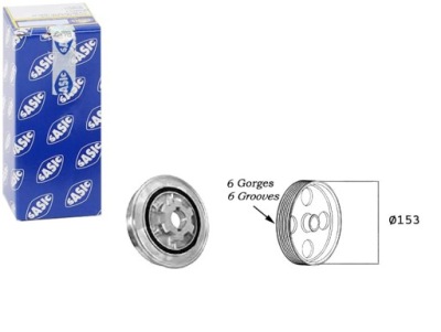 Sas2150023 шків колінчастого вала колінчастого ford 2,2tdci фото №1