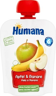 Humana 100% Organic mus dla niemowląt jabłko-banan, 90 g