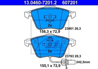 КОЛОДКИ ТОРМОЗНЫЕ ПЕРЕД AUDI A4 1.6-3.0 2000