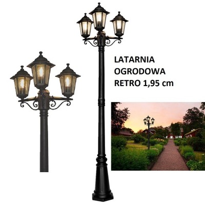 STYLOWA LATARNIA OGRODOWA OŚWIETLENIE LAMPA 3x60W