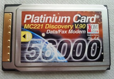 Karta modemowa laptopa Platinium Card MC221 Discovery V.90 Modem 56000 PC