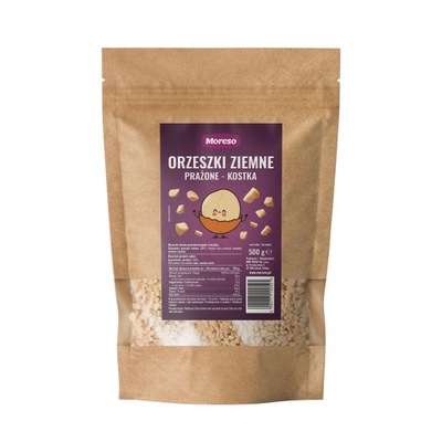 ORZECHY ZIEMNE PRAŻONE KOSTKA - 500g MORESO