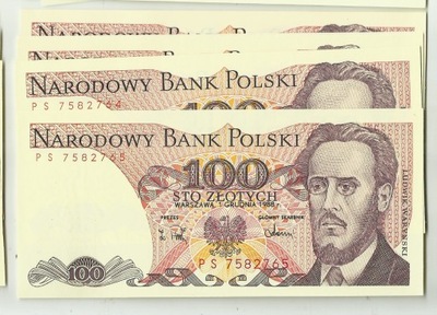 100 złotych 1988 seria PS stan UNC