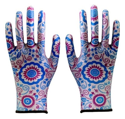 GUANTES OGRODOWE W FLORES Z NITRYLEM TAMAÑO 9  