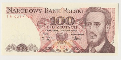 100 złotych 1988 seria TR stan 1