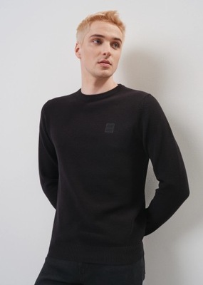 OCHNIK Czarny sweter męski z logo SWEMT-0135-99 r. 2XL