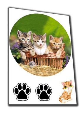 Opłatek/Wafel Gruby z połyskiem Kot kotki Koty koteczki