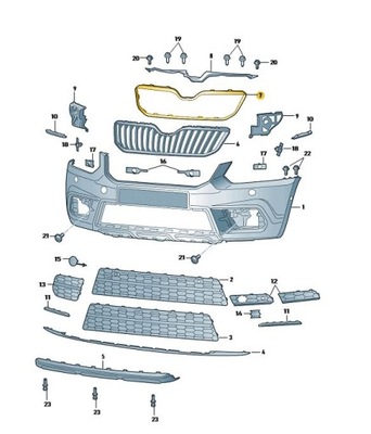 FACING, PANEL DÉCOR RADIATOR GRILLE GRILLES SKODA YETI CHROME  