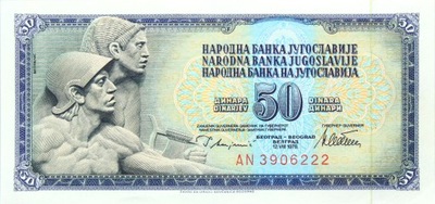 Jugosławia - BANKNOT - 50 Dinarów 1978 - Stan UNC