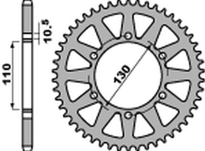 PBR ENGRANAJE PARTE TRASERA 504 47 C45 KAWASAKI EL 250 NINJA 88-02, 250R NINJA 07-15  