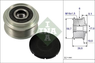 КОЛЕСО ШКІВ ГЕНЕРАТОРА OPEL 1,7 CDTI INA 535006510