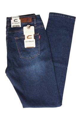 SPODNIE DAMSKIE CROWN JEANS GRANATOWE W32 L32