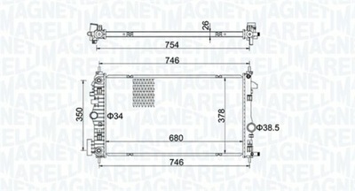 RADUADOR SISTEMA DE REFRIGERACIÓN DEL MOTOR 350213152300  