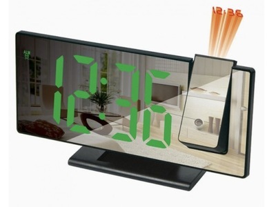 Zegar cyfrowy elektroniczny LED budzik zegar z projektorem Lustrzany