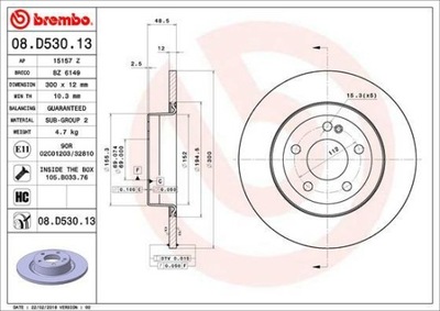 DISCO DE FRENADO BREMBO 08.D530.13  