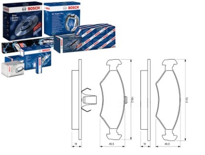 Комплект гальмівних колодок гальмівних bosch 1030602 1010503 фото №1