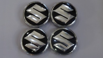 4 PIEZAS TAPACUBOS DEKLE EMBLEMATY PARA DISCOS SUZUKI 60 MM NEGRAS  