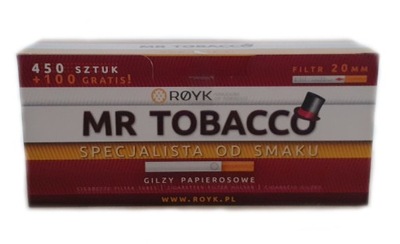 MR TOBACCO Gilzy papierosowe 1100szt. DŁUGI FILTR