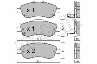 METELLI 22-0789-0 КОМПЛЕКТ КОЛОДОК ШАЛЬМІВНИХ