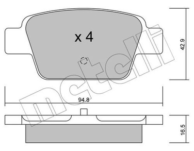 METELLI 22-0323-0 КОМПЛЕКТ КОЛОДОК ТОРМОЗНЫХ, HAMU