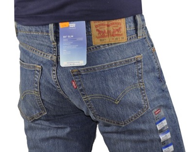 JEANSY LEVIS 511 CIEŃSZE SLIM FIT COOL W34 L32 PAS 90